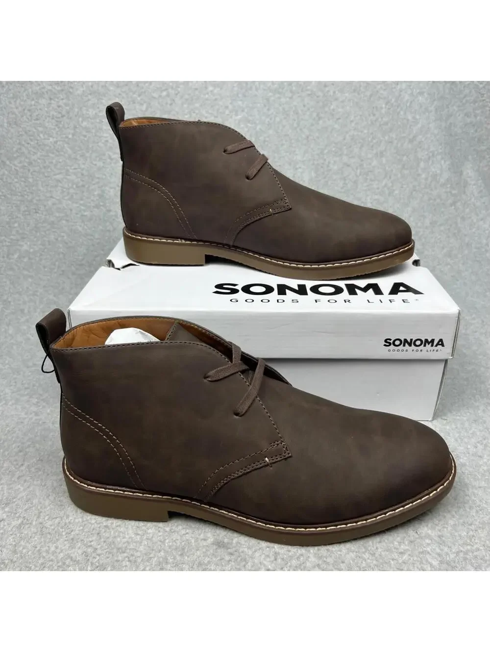 Sonoma Faux leather Chukka Mens Ankle Boots 11.5 Neutral Classic